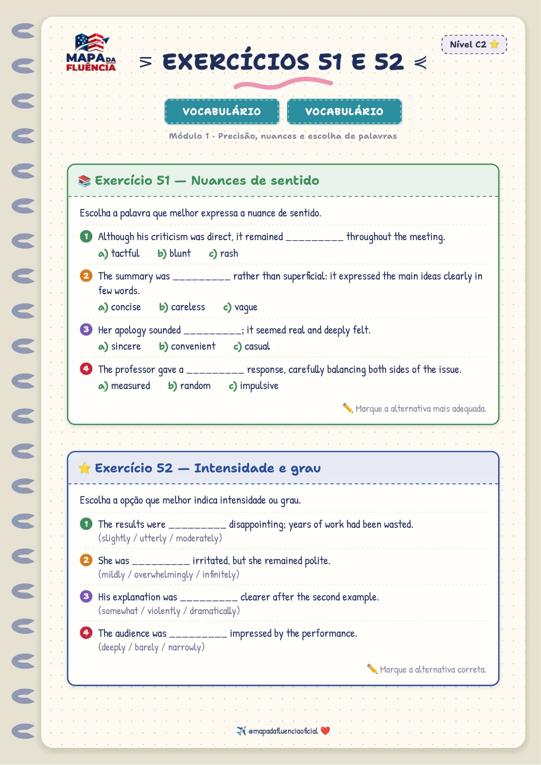 C2: Nuances de sentido + Intensidade e grau