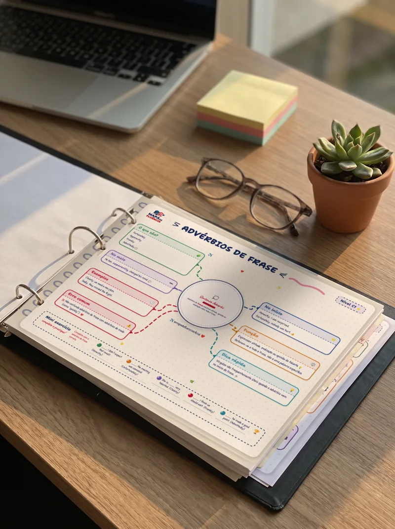 Mockup ilustrativo: Mapa C1 em fichário